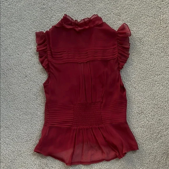 Bebe Rusted Red Ruffled Top - Picture 3 of 3
